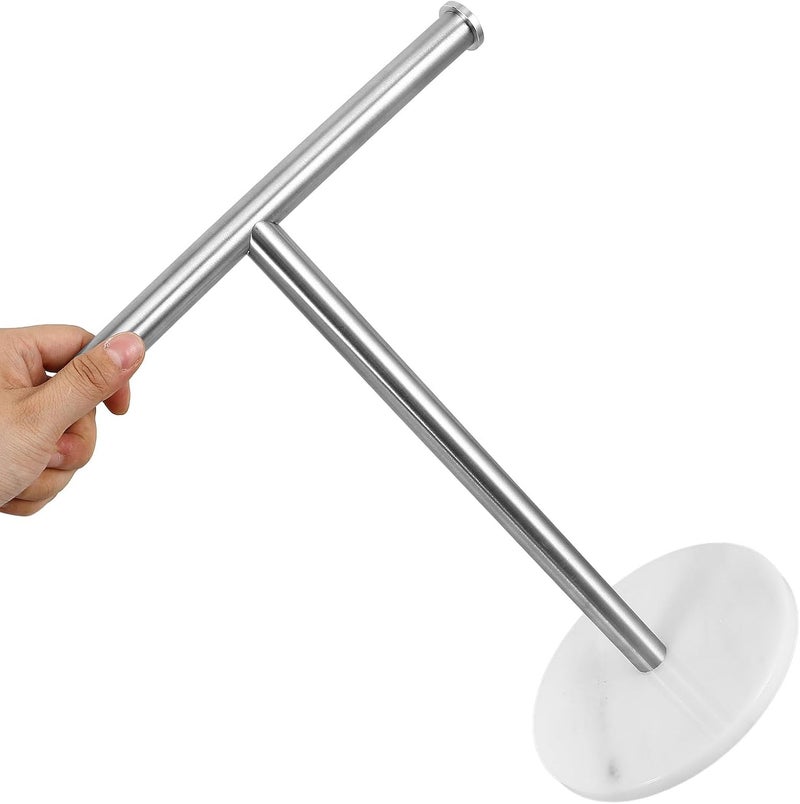 Abaodam T-Shaped Stainless Steel Kitchen Towel Rack with Brushed Finish and Marble Base, Standing Hand Towel Holder for Bathroom Vanity and Countertop Use - Image 4
