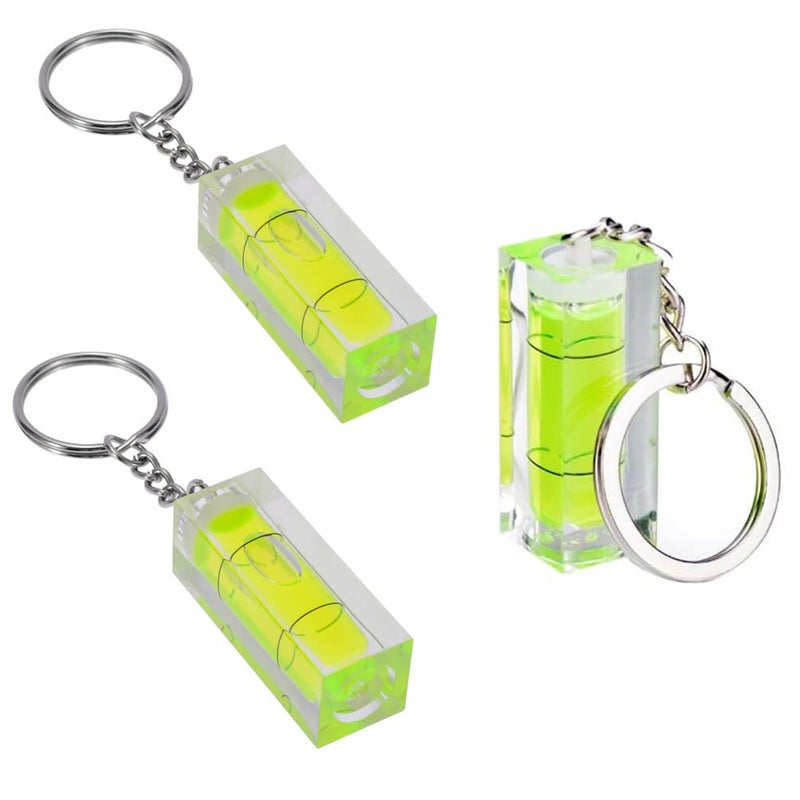 SIZIKJXGHWYI 3Pcs Keychain Spirit Bubble Level Mini Pocket Tool 15x15x40mm Spirit Levels Measuring Layout Tools - Image 1