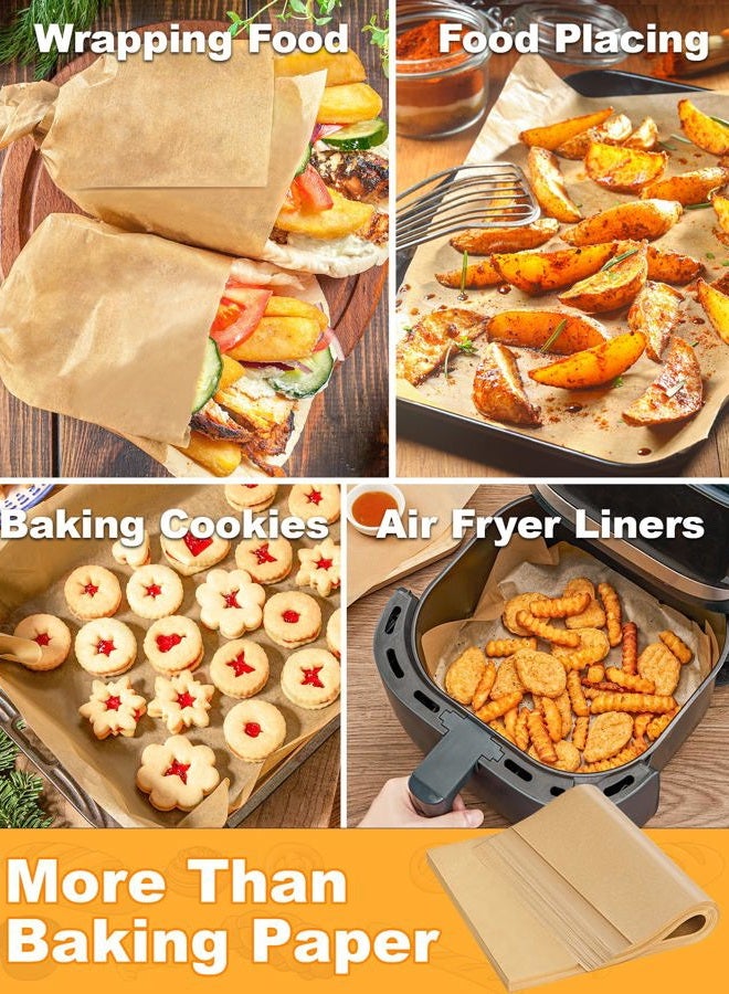 SMARTAKE 200 Pcs Parchment Paper Baking Sheets, 12x16 Inches Non-Stick Precut Baking Parchment, for Baking Grilling Air Fryer Steaming Bread Cup Cake Cookie and More (Unbleached) - Image 5