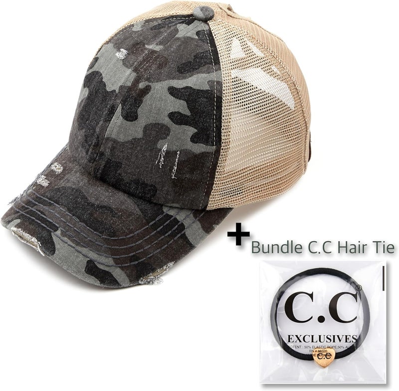 Cc Ponycap Messy High Bun Ponytail Adjustable Glitter Mesh Trucker Baseball Cap - Image 2