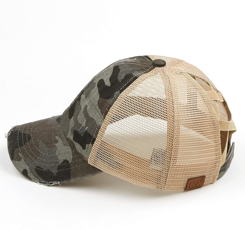 Cc Ponycap Messy High Bun Ponytail Adjustable Glitter Mesh Trucker Baseball Cap - Image 5