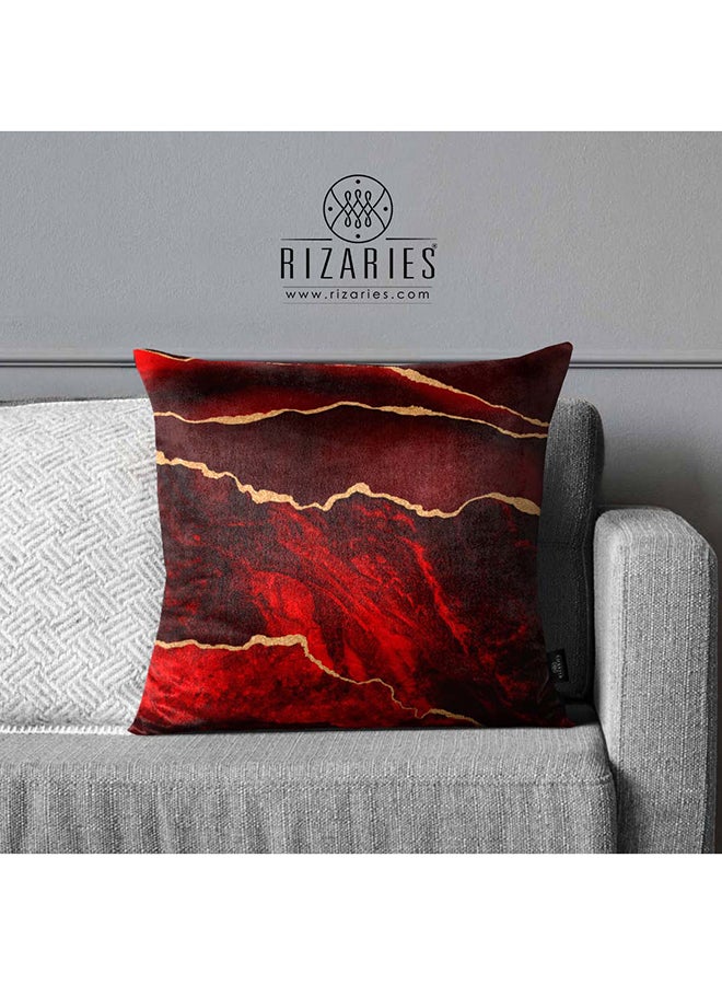 RIZARIES SuperSoft Maroon Abstract Throw Pillow - Image 1