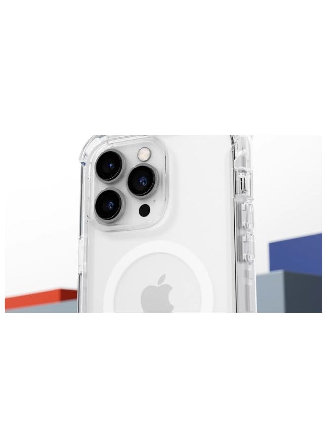 I-blason - Ares Designed for iPhone 14 Pro Case Compatible with MagSafe 6.1 inch (2022), Dual Layer Rugged Clear Bumper Case with Built-in Tempered Glass Screen Protector (Clear [MagSafe+Glass]) - Image 1