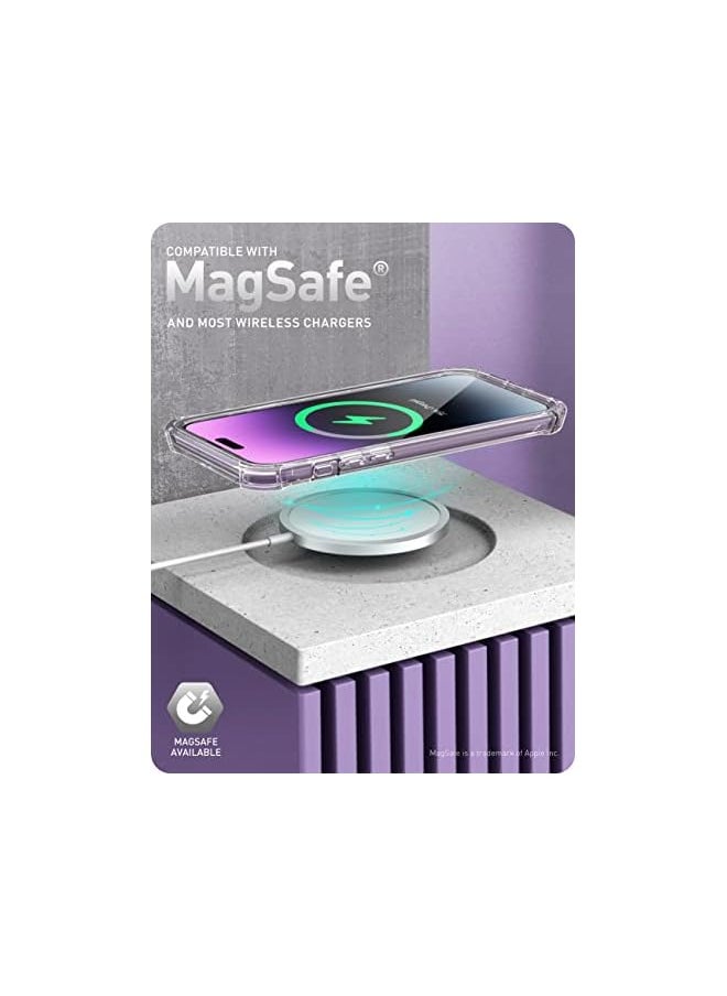 I-blason Ares Designed for iPhone 14 Pro Case Compatible with MagSafe 6.1 inch (2022), Dual Layer Rugged Clear Bumper Case with Built-in Tempered Glass Screen Protector (Clear [MagSafe+Glass])  - Image 3