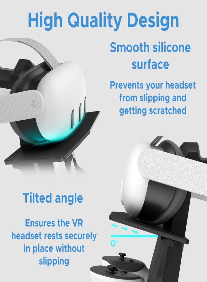 حامل سماعة الواقع الافتراضي Digicharge لأجهزة Meta Quest 3S/3/2 و Oculus Quest - وحدة تخزين متكاملة مع منفذ شحن - Image 5
