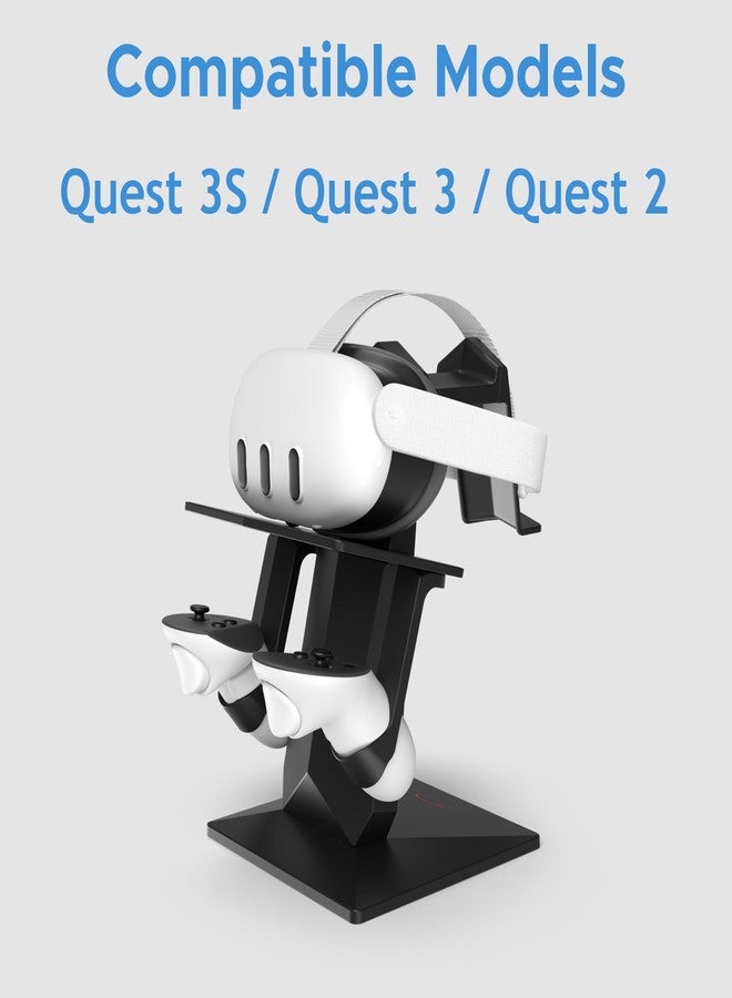حامل سماعة الواقع الافتراضي Digicharge لأجهزة Meta Quest 3S/3/2 و Oculus Quest - وحدة تخزين متكاملة مع منفذ شحن - Image 2