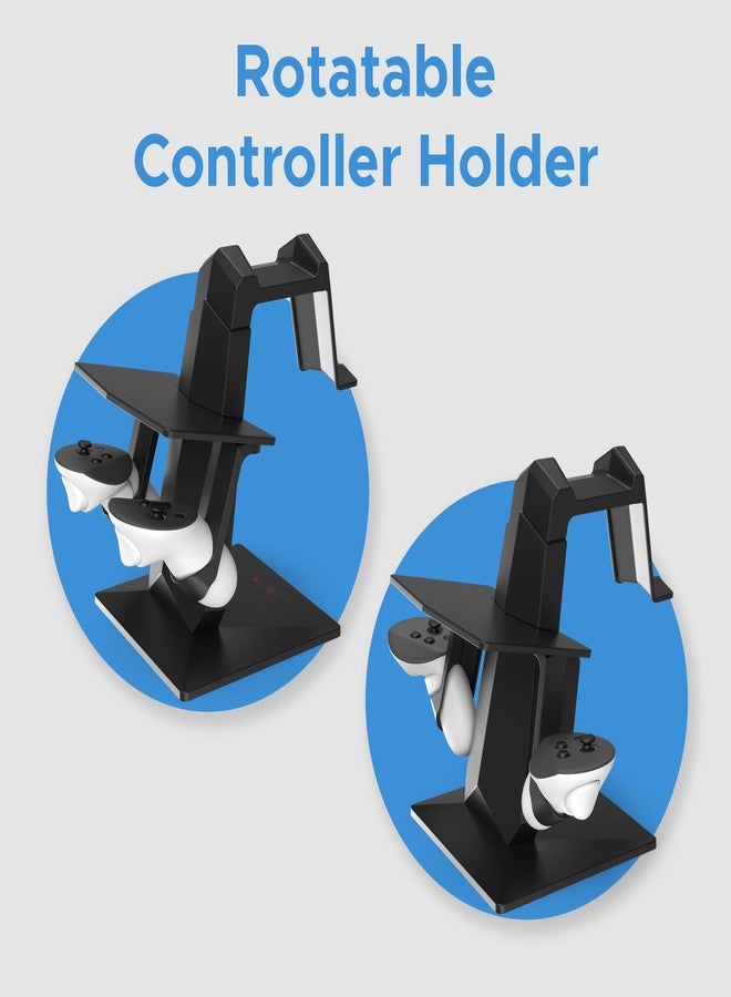 حامل سماعة الواقع الافتراضي Digicharge لأجهزة Meta Quest 3S/3/2 و Oculus Quest - وحدة تخزين متكاملة مع منفذ شحن - Image 4