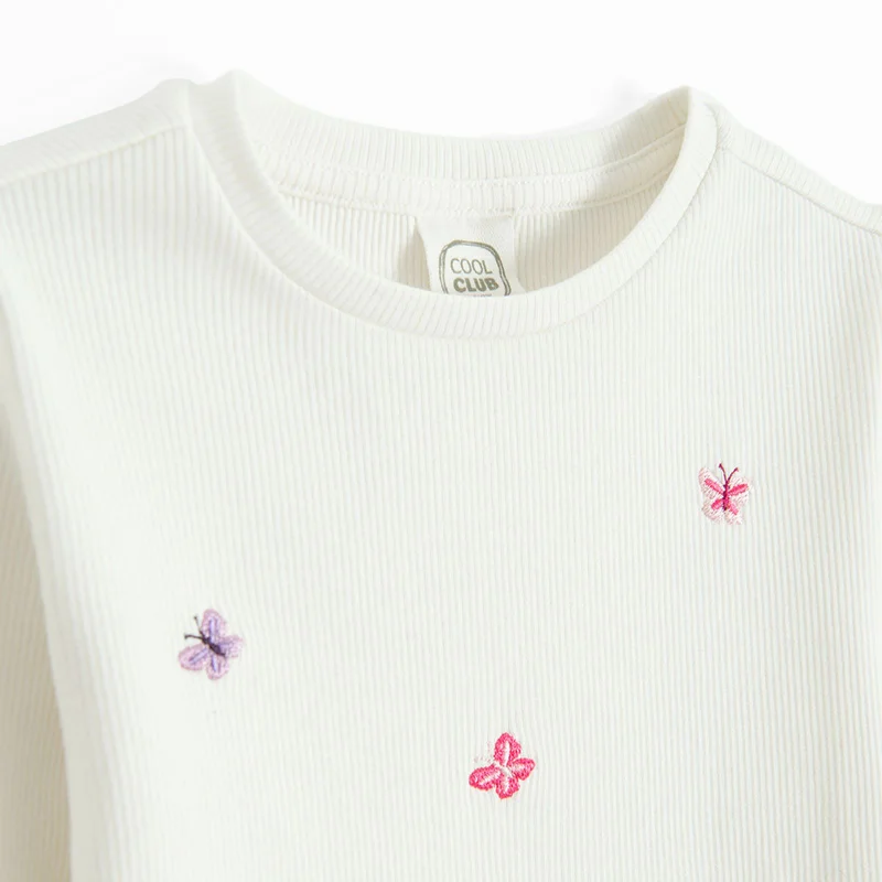 Cool Club WHITE COTTON, ELASTANE T-SHIRT L/S