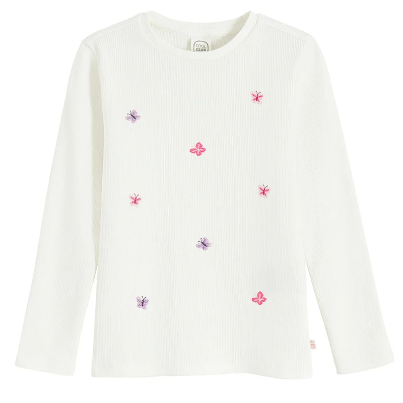 Cool Club WHITE COTTON, ELASTANE T-SHIRT L/S