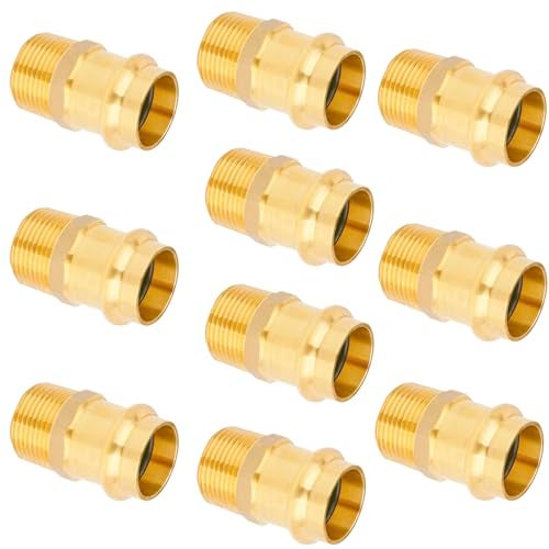 WHK 10 Pack 34 Press Pro press x 34 NPT Male Adapter Fittings pressure Cooper Conenct to Male NPT PipeLeadFreePro Press Copper to 34 Male NPT PIPE - Image 1