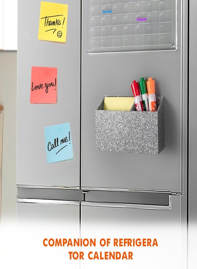 BEYGORM Magnetic Dry Erase Marker Holder for Whiteboard,Non-slip Acrylic Magnet Pen Holder for Fridge Refrigerator,Locker Organizer for Work,Locker Accessories,Pencil Cup for Desk(Silver) - Image 4