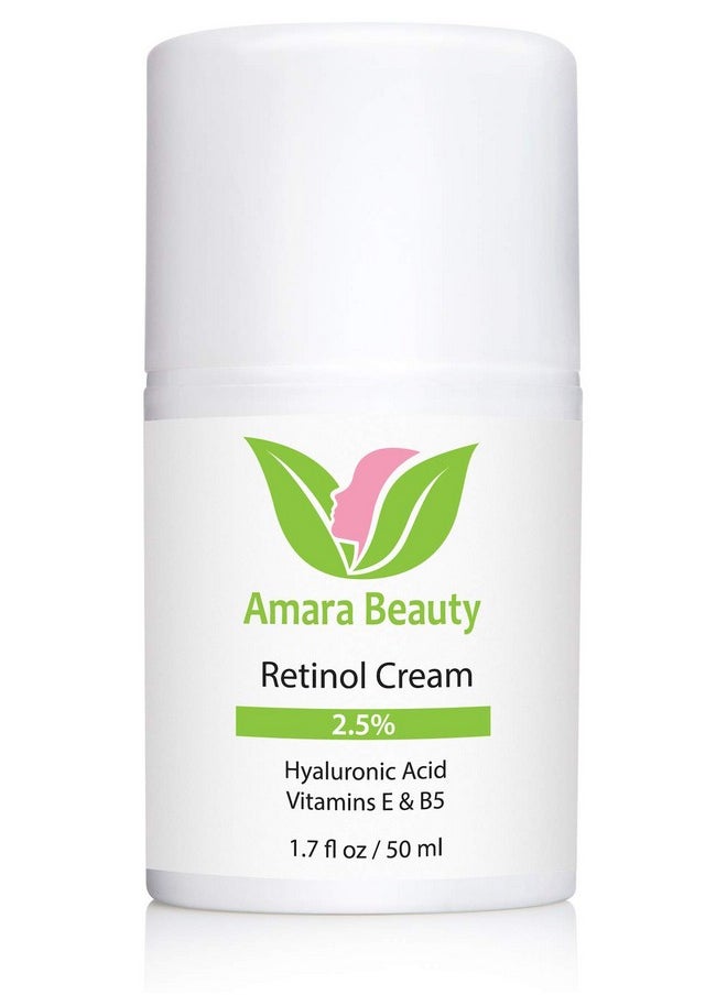 Amara Beauty Retinol Cream For Face 2.5% With Hyaluronic Acid & Vitamins E & B5, 1.7 Fl. Oz.  - Image 2