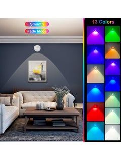 Excefore 2Pack LED Spotlights Uplighting Accent Spotlights USB Rechargeable Picture Lights with Remote 13 Colors Dimmable 10 Brightness Levels 360 Degrees Rotatable Head for Paintings Wall Artwork Closet  - Image 5