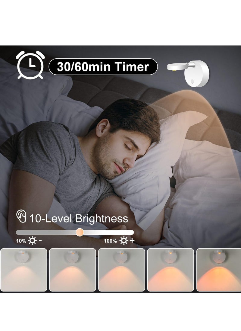 Excefore - 2Pack LED Spotlights Uplighting Accent Spotlights USB Rechargeable Picture Lights with Remote 13 Colors Dimmable 10 Brightness Levels 360 Degrees Rotatable Head for Paintings Wall Artwork Closet - Image 1