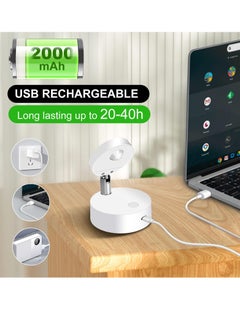 Excefore 2Pack LED Spotlights Uplighting Accent Spotlights USB Rechargeable Picture Lights with Remote 13 Colors Dimmable 10 Brightness Levels 360 Degrees Rotatable Head for Paintings Wall Artwork Closet  - Image 4