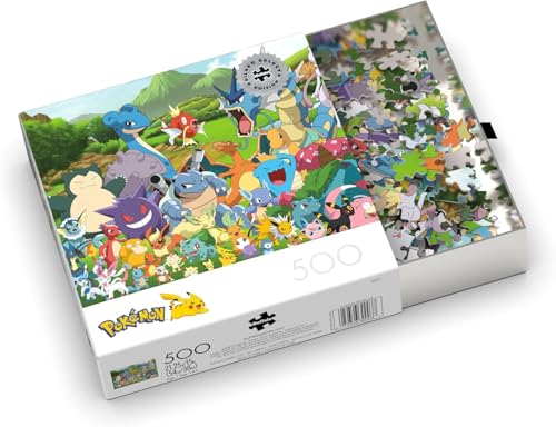 Buffalo Games Silver Select Pokemon Favorites Group 500 Piece Jigsaw Puzzle for Adults Challenging Puzzle Perfect for Game Nights Finished Size is 2125 x 1500 - Image 1