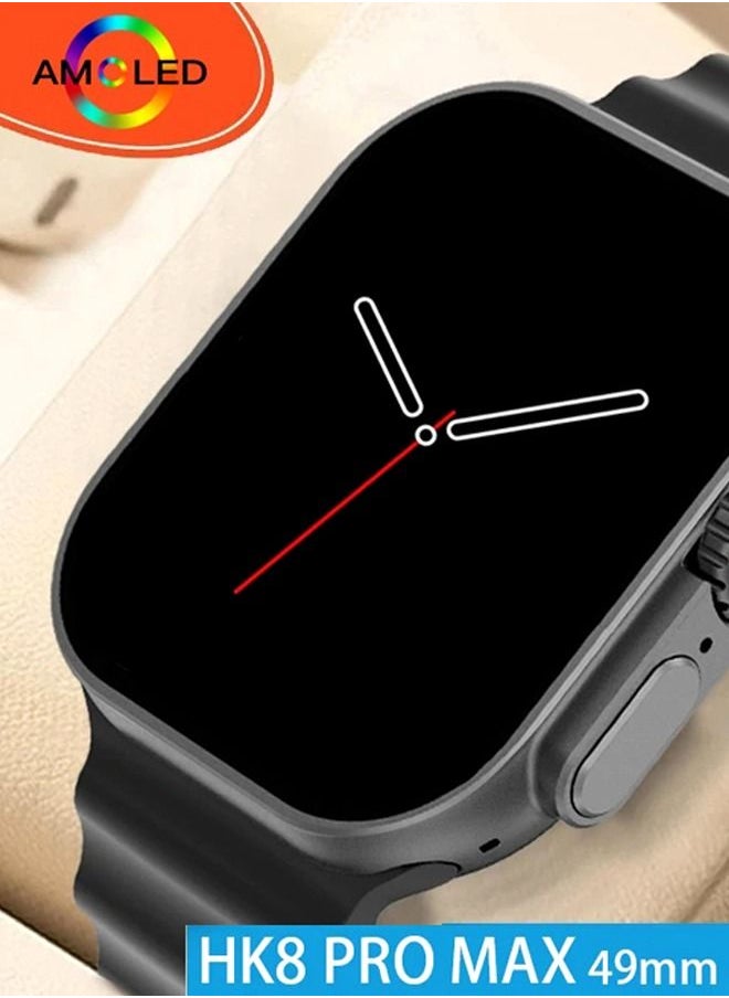 HK8 Pro Max 2.12" AMOLED screen Ultra Smart Watch Series 8 49mm Memory 256MB Battery 320mAh Compass NFC Waterproof IP68 Wireless Charging