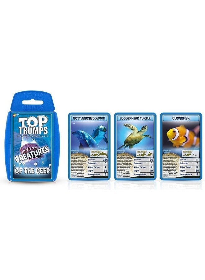 توب ترامبس مخلوقات لعبة الورق الكلاسيكية العميقة ، تعرف على حقائق عن قنديل البحر الأزرق والأخطبوط وطيور البطريق في هذه اللعبة التعليمية المليئة بالهدايا واللعبة للأولاد والبنات الذين تتراوح أعمارهم بين 6 سنوات - Image 5