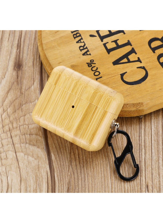 Generic - Wooden Earphone Case For Airpods Pro 2 Generation Walnut For Apple Airpods3/4 All-inclusive Protective Cover-Color:Bamboo-Applicable Model:AirPods Pro2 (new) Without Hook - Image 1