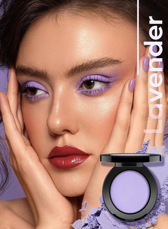 HOOMUSS Single Purple Eyeshadow Matte Handmade Pressed Eyeshadow Powder Palette Long Lasting With No Creasing High Pigmented Intense Color Purple Eye Shadow (Lavender) - Image 2