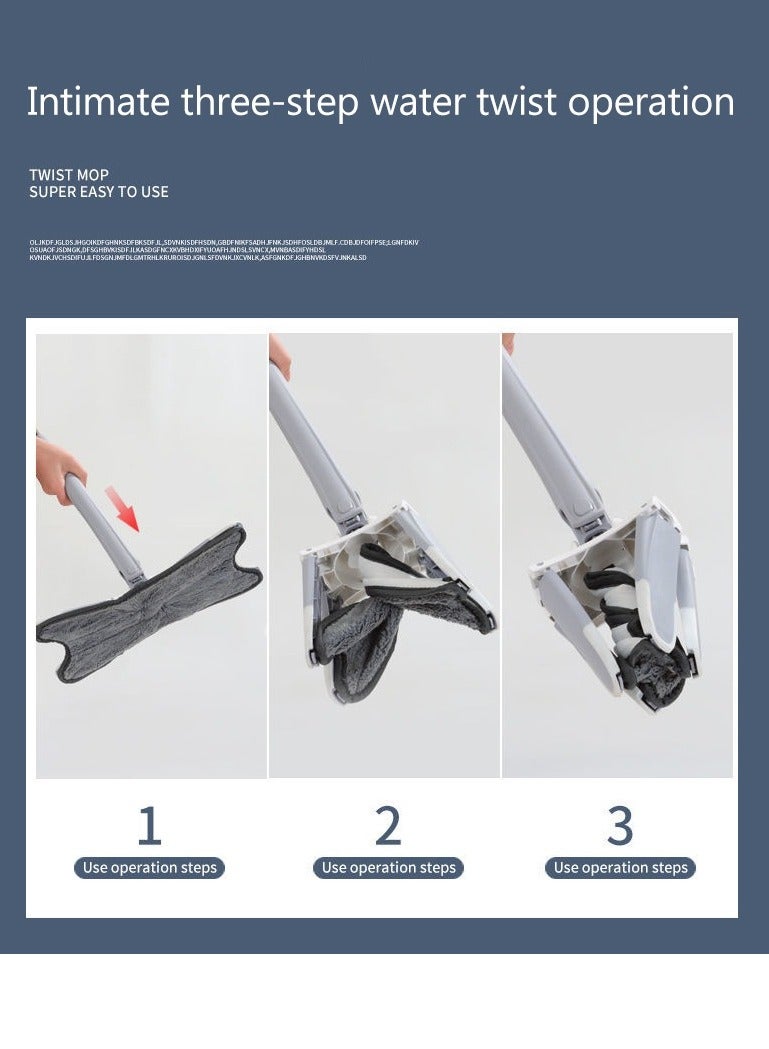 ممسحة أرضية من الألياف الدقيقة من نوع X مع رأس دوار، سهلة الاستخدام، قوية في امتصاص الماء، أدوات تنظيف ذات مقبض طويل، ضغط يدوي للاستخدام المنزلي - Image 5
