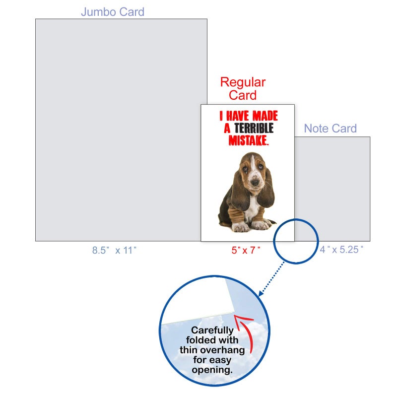 NobleWorks - I'm Sorry Greeting Card with Envelope - Funny Forgive Me Notecard - Terrible Mistake C7220SRG - Image 4