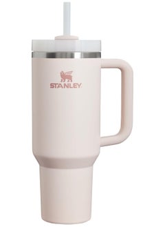 H2.0 FlowState Stainless Steel Vacuum Insulated Tumbler with Lid and Straw for Water, Iced Tea or Coffee, Smoothie and More, Rose Quartz, 40 oz