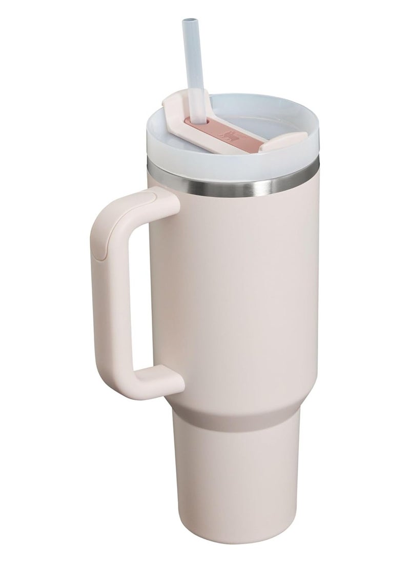 Stanley - H2.0 FlowState Stainless Steel Vacuum Insulated Tumbler with Lid and Straw for Water, Iced Tea or Coffee, Smoothie and More, Rose Quartz, 40 oz - Image 1