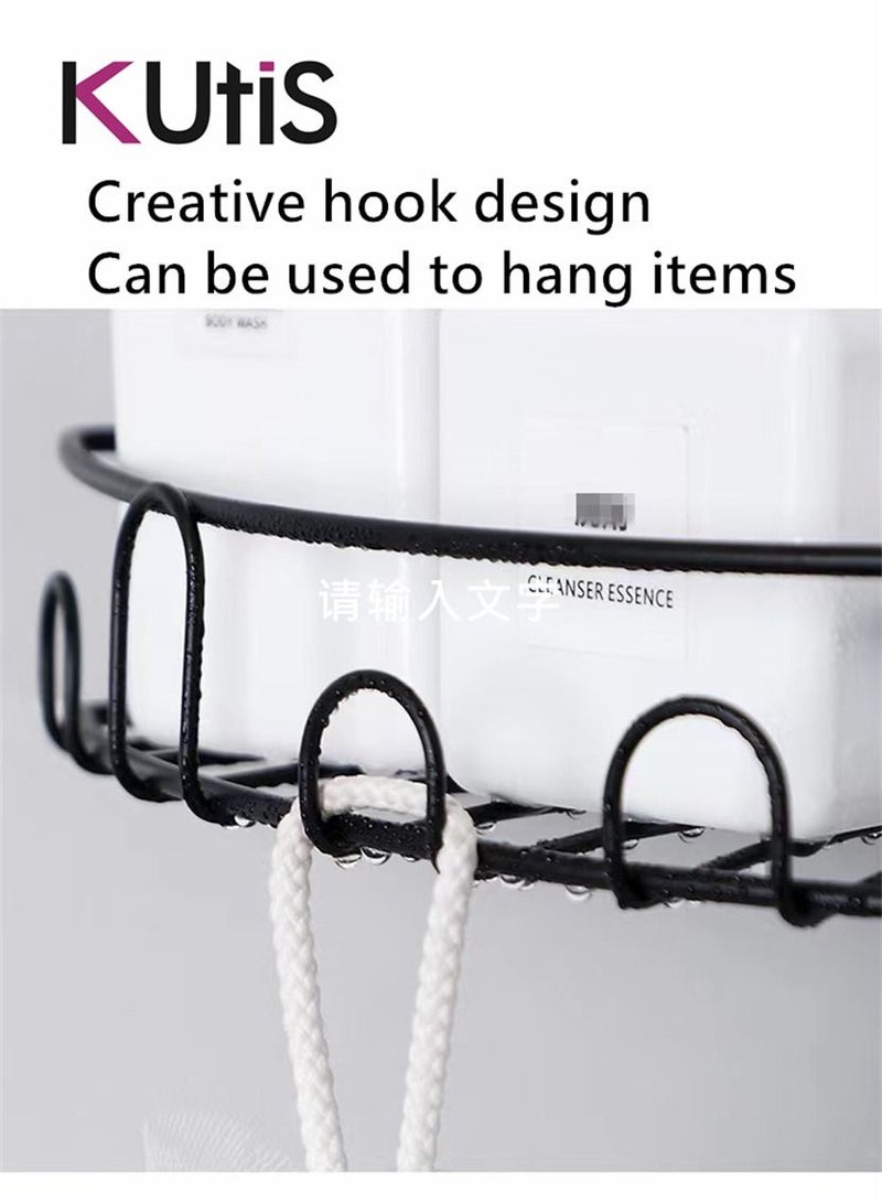 Kutis 1 Piece Bathroom Shelf Shower Shampoo Soap Organizer Wall Mounts Storage Steel Rack 30x22x4.5cm - Image 3