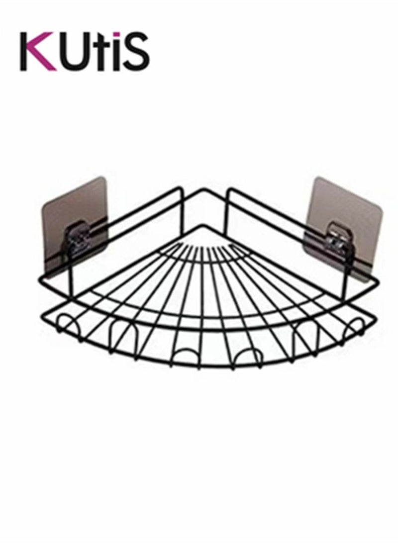 Kutis 1 Piece Bathroom Shelf Shower Shampoo Soap Organizer Wall Mounts Storage Steel Rack 30x22x4.5cm - Image 1