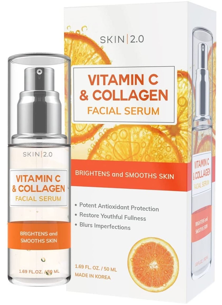 Skin 2.0 - Skin 2.0 Vitamin C Serum - Dermatologist Tested, Anti-Aging & Dark Spot Remover - Brightening, Clean Beauty, Cruelty-Free, Korean Skincare for Glass Skin, All Skin Types - 1.69 Fl. oz - Image 1