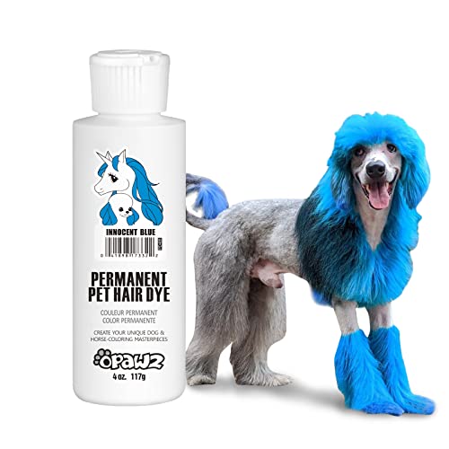 OPAWZ Permanent Dog Hair Dye, Pet Hair Dye Safely Used by Grooming Salons for a Decade, Pet Safe Dye Lasts Over 20 Washes, Bright Color for Dogs and Horses (Innocent Blue) - Image 1
