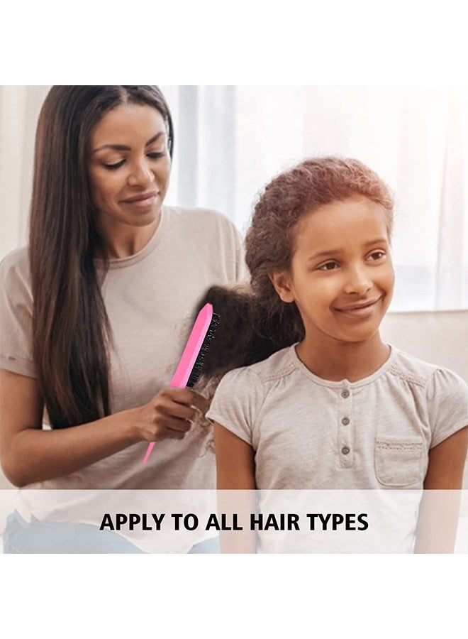 تِلْسِل 3 مشط قطع للتقليب، تنظيف الحواف والظهر -مشط ذيل الجرذان وتمشيط الحواف لتصفيف شعر النساء (وردي) - Image 5