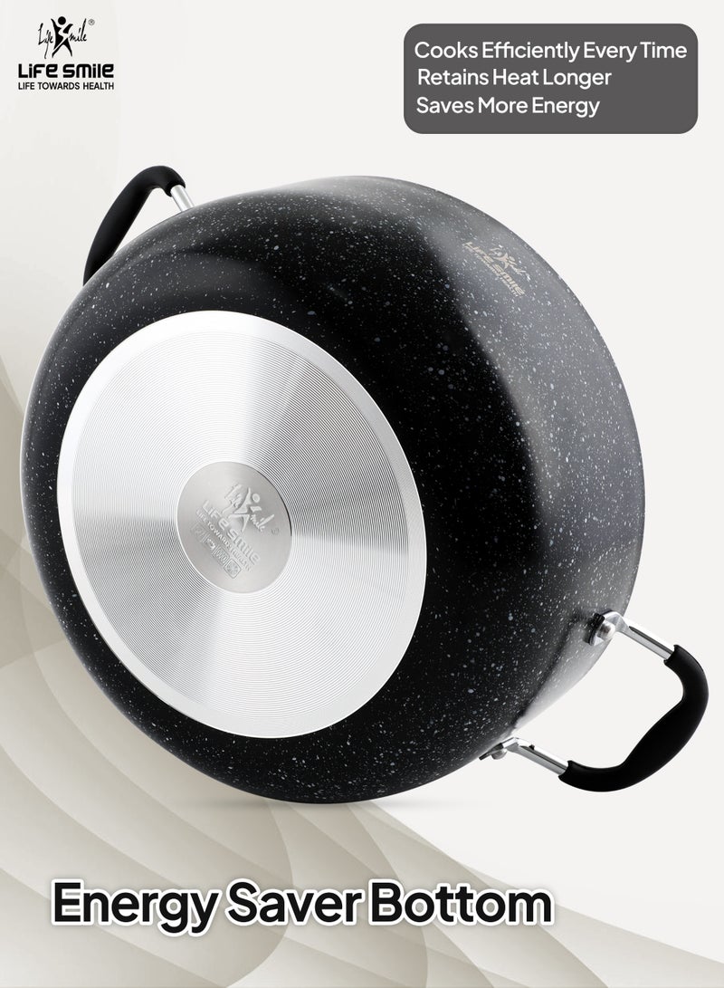 Life Smile Granite Non-Stick Soup Pot-6.0L with Glass Lid-Large Cooking Pot with Heat Resistant Handles-Multi-Layer Granite Non stick Cookwares - Image 2