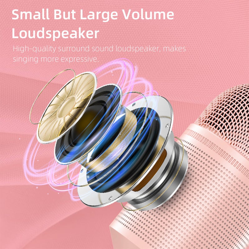 soaiy MC8 Wireless Karaoke Microphone Bluetooth Speaker 2-in-1 Handheld Singing Recording Microphone Portable KTV Player Built-in Sound Card - Image 3