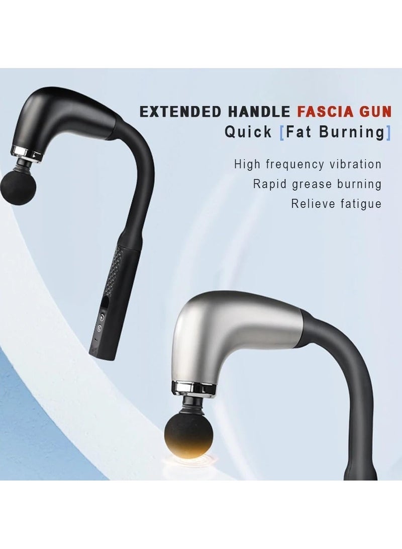 RION Massage Gun with Extended Handle Revolutionary U-Shaped Back Massager With 4 Heads, 6 Speeds, for Pain Relief Deep Tissue Body Massager for Neck, Shoulder, Leg-Reach Every Muscle with Ease (Black) - Image 4