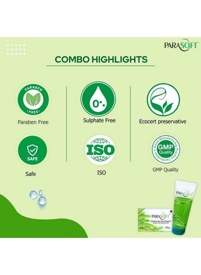 Parasoft - Body Cleansing Shower Gel And Moisturizing Bathing Bar Combo Enriched With Aloe Vera Glycerine & Vitamin E For Dry & Sensitive Skin - Image 1