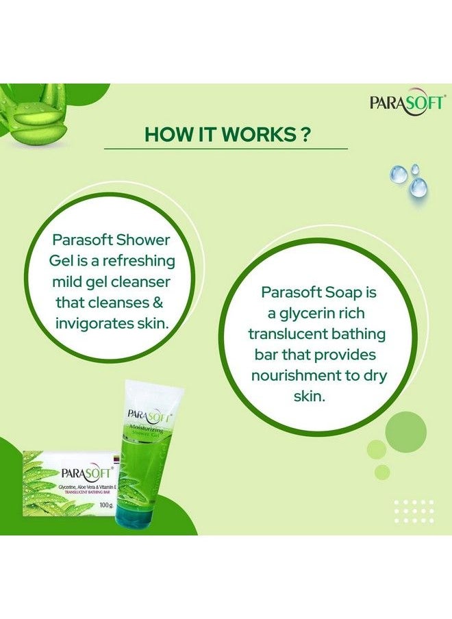 Parasoft - Body Cleansing Shower Gel And Moisturizing Bathing Bar Combo Enriched With Aloe Vera Glycerine & Vitamin E For Dry & Sensitive Skin - Image 1