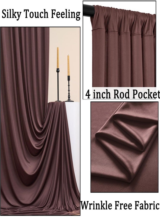 NSSONBEN Brown Backdrop Curtain Drapes 10x10ft Thick Fabric Wedding Curtains Party Background for Baby Shower Birthday Parties - Image 2