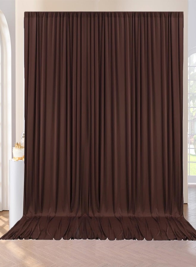 NSSONBEN Brown Backdrop Curtain Drapes 10x10ft Thick Fabric Wedding Curtains Party Background for Baby Shower Birthday Parties - Image 1