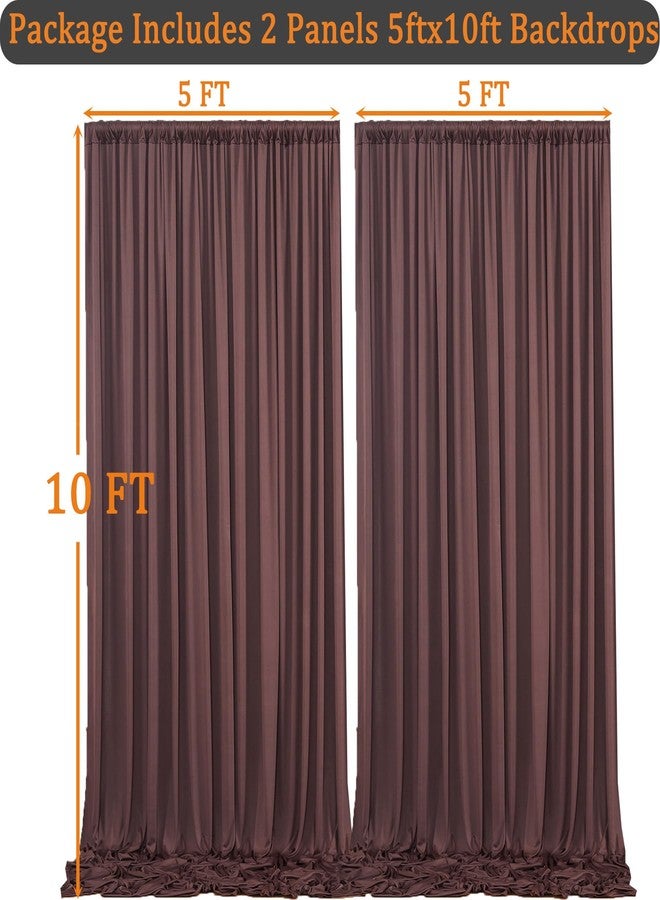 NSSONBEN Brown Backdrop Curtain Drapes 10x10ft Thick Fabric Wedding Curtains Party Background for Baby Shower Birthday Parties - Image 5