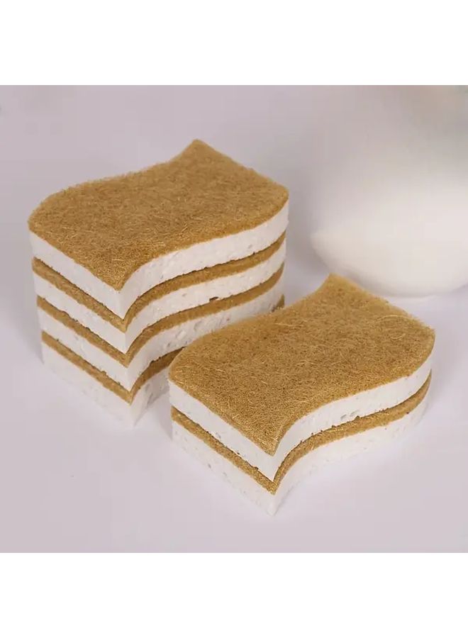 4 Pieces High Quality Kitchen Sponges Cellulose And Coconut Fiber Super Absorbent Dishwasher Sponge With Ergonomic Handle For Efficient Cleaning - Image 3
