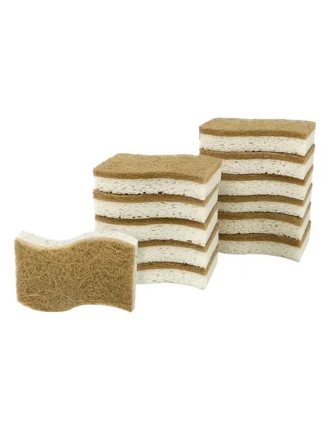 4 Pieces High Quality Kitchen Sponges Cellulose And Coconut Fiber Super Absorbent Dishwasher Sponge With Ergonomic Handle For Efficient Cleaning - Image 2