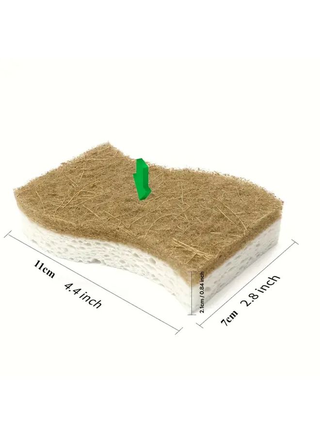 4 Pieces High Quality Kitchen Sponges Cellulose And Coconut Fiber Super Absorbent Dishwasher Sponge With Ergonomic Handle For Efficient Cleaning - Image 4