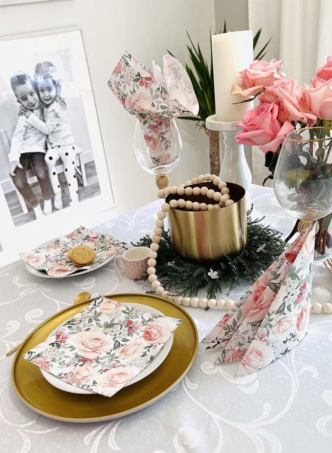 Importer AM AM Décor - 20 Count Soft 3-Ply Tissue Decoupage Luncheon Paper Napkins -13" x 13" (Unfolded) Gorgeous Roses - Image 5