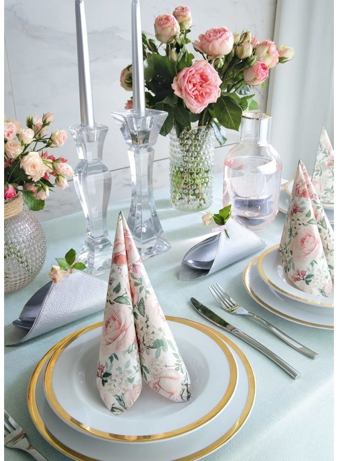 Importer AM AM Décor - 20 Count Soft 3-Ply Tissue Decoupage Luncheon Paper Napkins -13" x 13" (Unfolded) Gorgeous Roses - Image 2