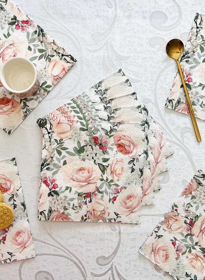 Importer AM AM Décor - 20 Count Soft 3-Ply Tissue Decoupage Luncheon Paper Napkins -13" x 13" (Unfolded) Gorgeous Roses - Image 3
