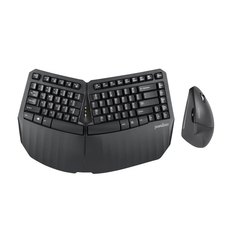 Perixx PERIDUO813B US Wireless Ergonomic Compact Keyboard and Vertical Mouse MultiDevice Black US English - Image 2