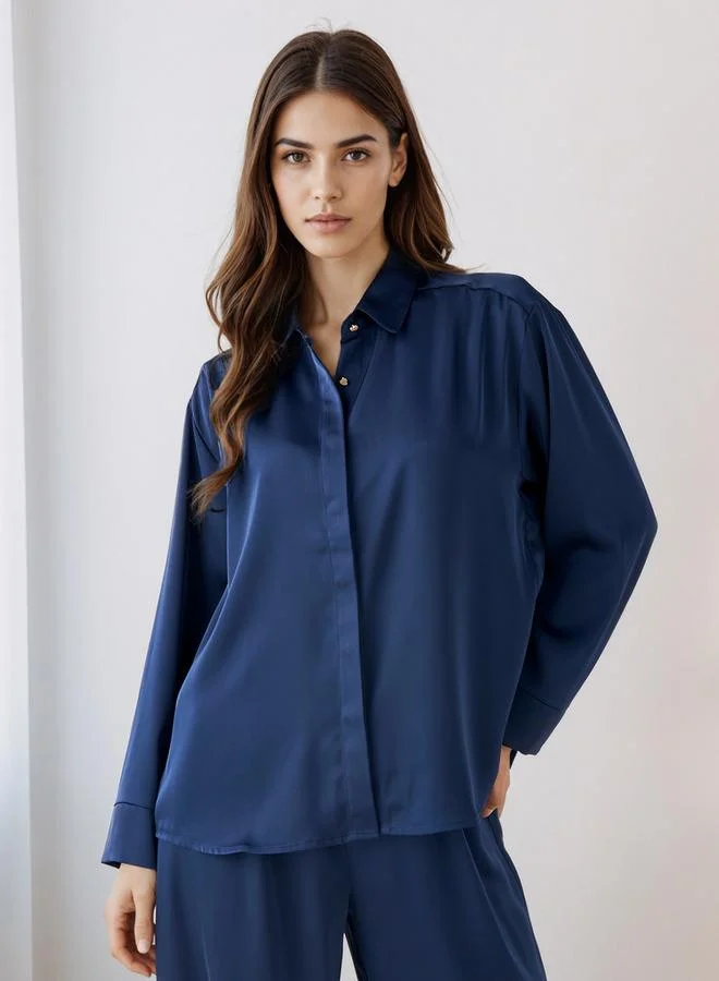 Splash FAV Coord Set with Shirt & Wide Leg Pants