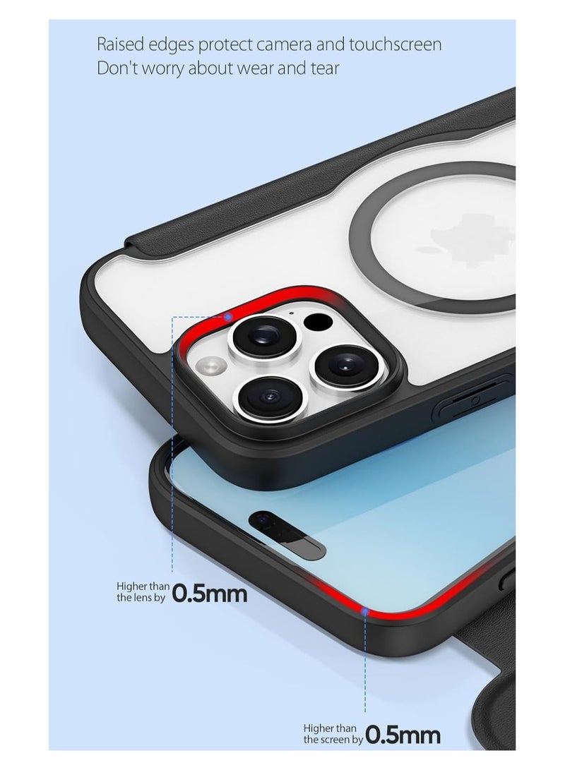 General Wallet Card Insert Leather Case for iPhone 16 Pro Max Support iPhone 16 Pro Max Flip Stand Anti-magnetic Case Wireless Charging  - Image 5